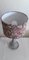 Lampada da tavolo vintage con base in legno di tiglio grigio-blu e paralume in tessuto colorato e artigianale di Lamplove, anni '80, Immagine 4