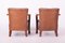 Vintage Art Deco Lounge Set aus Nussholz & Leder, 1930er, 3er Set 4