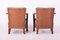 Vintage Art Deco Lounge Set in Walnut and Leather, 1930s, Set of 3 4