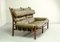 Inca Safari 2-Sitzer Lounge Sofa aus Palisander & Leder von Arne Norell für AB Aneby Möbler, Schweden, 1960er 1