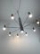 Lámpara de araña minimalista de acero de 9 luces al estilo de Angelo Brotto, años 70, Imagen 6