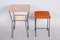 Mid-Century Table with Stool in Beech and Steel, 1950s, Set of 2, Image 5