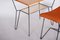 Mid-Century Table with Stool in Beech and Steel, 1950s, Set of 2, Image 3