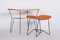 Mid-Century Table with Stool in Beech and Steel, 1950s, Set of 2, Image 6