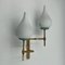 Vintage Brass and Opaline Glass Sconce in the style of Stilnovo, Italy, 1950s 5