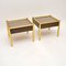 Vintage Brass and Glass Side Tables, 1970, Set of 2 5