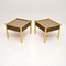 Vintage Brass and Glass Side Tables, 1970, Set of 2 2