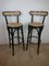 High Black Cane Bar Stools, Set of 2 1