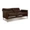 Porto Leather Three Seater Brown Dark Brown Sofa from Erpo 3