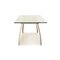 FRAG Glass Dining Table in Silver Cream Leather 7
