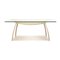 FRAG Glass Dining Table in Silver Cream Leather 8