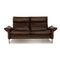 Porto Leather Two Seater Brown Dark Sofa from Erpo 1