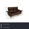 Porto Leather Two Seater Brown Dark Sofa from Erpo 2