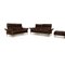 Porto Leather Sofa Set in Brown from Erpo, Set of 3 1