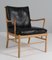 Colonial Chair and Ottoman in Oak by Ole Wanscher, 2010s, Set of 2 6