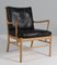 Colonial Chair & Ottomane aus Eiche von Ole Wanscher, 2010er, 2er Set 6