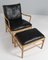 Colonial Chair and Ottoman in Oak by Ole Wanscher, 2010s, Set of 2 2