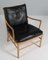 Colonial Chair and Ottoman in Oak by Ole Wanscher, 2010s, Set of 2, Image 7