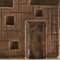 Brutalist Bronze Rectangular Push & Pull Door Handles in Geometric Relief, 1970s, Set of 2 7