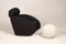 Poltrona a dondolo nera e pouf sferico bianco di Mama Baleri Italia, anni '90, set di 2, Immagine 8