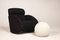 Black Rocking Armchair and White Spherical Pouf from Mama Baleri Italia, 1990s, Set of 2 4