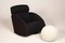 Black Rocking Armchair and White Spherical Pouf from Mama Baleri Italia, 1990s, Set of 2 3