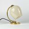 Brass and Opaline Glass Table Lamp, Finland, 1950s 7