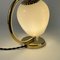 Brass and Opaline Glass Table Lamp, Finland, 1950s 13