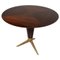 Mid-Century Modern Maple and Brass Round Gueridon attributed to I.S.A Bergamo, 1950s, Image 1