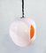 Mid-Century Murano Glass White and Orange Suspension Model Eclisse, 1960s, Image 4