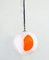 Mid-Century Murano Glass White and Orange Suspension Model Eclisse, 1960s, Image 3