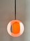 Mid-Century Murano Glass White and Orange Suspension Model Eclisse, 1960s 7