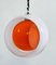 Mid-Century Murano Glass White and Orange Suspension Model Eclisse, 1960s, Image 9