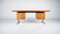 Mid-Century Modern Wooden and Chrome Desk, Italy, 1970s, Image 3