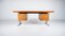 Moderner Mid-Century Schreibtisch aus Holz & Chrom, Italien, 1970er 3