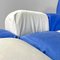 Chaise Longue italiana posmoderna acolchada en azul y blanco atribuida a Arflex, años 90, Imagen 10