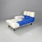 Chaise Longue Postmoderne Rembourrée en Cubes Bleus et Blancs attribuée à Arflex, Italie, 1990s 2