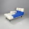 Italian Postmodern Padded Blue and White Cubes Chaise Longue attributed to Arflex, 1990s 2
