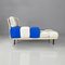 Italian Postmodern Padded Blue and White Cubes Chaise Longue attributed to Arflex, 1990s 8