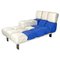 Chaise Longue italiana posmoderna acolchada en azul y blanco atribuida a Arflex, años 90, Imagen 1