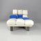 Chaise longue postmoderna imbottita a cubetti blu e bianca attribuita ad Arflex, Italia, anni '90, Immagine 7