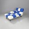 Chaise longue postmoderna imbottita a cubetti blu e bianca attribuita ad Arflex, Italia, anni '90, Immagine 4