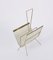 Magazine Rack in Brass and Perforated Ivory Iron attributed to Mathieu Matégot, France, 1960s 5