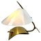 Vintage Table Lamp with Milk-White Acrylic Glass Shade and Brass Fittings, 1970 1