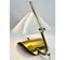 Vintage Table Lamp with Milk-White Acrylic Glass Shade and Brass Fittings, 1970 2