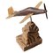 Avión a hélice Art Déco de madera tallada y metal, años 20, Imagen 1
