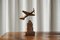 Avión a hélice Art Déco de madera tallada y metal, años 20, Imagen 4