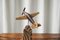Aereo a elica Art Déco in legno intagliato e metallo, anni '20, Immagine 5
