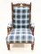 Fauteuil édouardien à Imprimé Tartan, 1890s 2