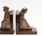 Treenware Bookends in Carved Wood and Bronze, Set of 2 3